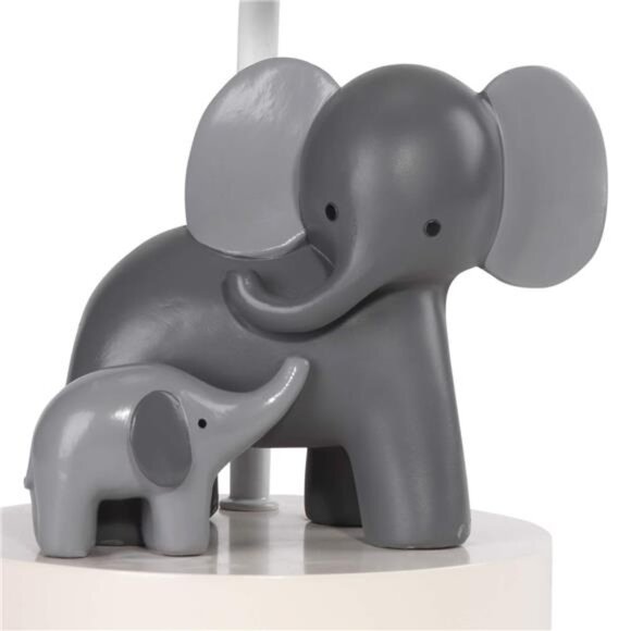 White/Gray Elephant Nursery Lamp with Shade & Bulb - Picture 2 of 5